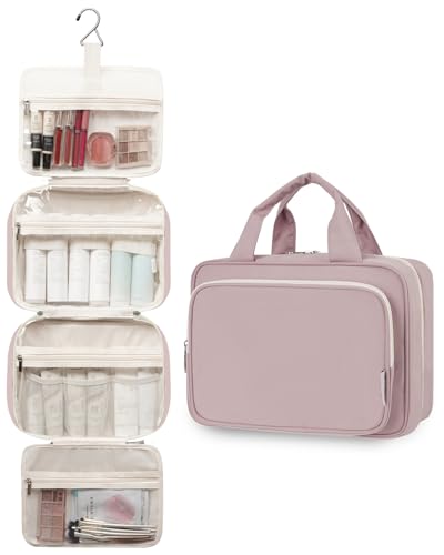 Image of Narwey Hanging Toiletry Bag for Women Toiletries Bag for Travel Size Essentials Accessories, A-Dusty Rose, Large