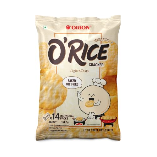 Image of ORION Rice Cracker O'Rice Cracker |Premium Baked Korean Snack, Packof 1 (151.2g) |Weekly snack pack | Healthy RiceCakes