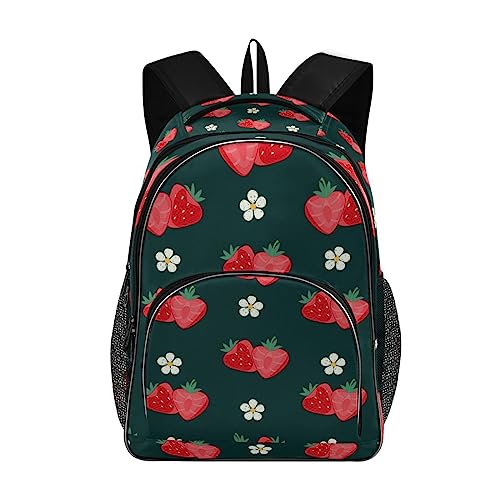 Sac à dos d'école ergonomique pour soulager le dos avec motif fraise