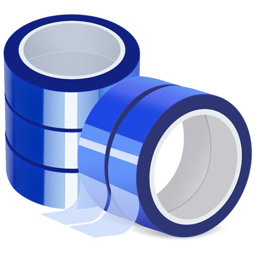 5 Rolls Heat Resistant Tape 20mm × 30m (98ft) Blue Sublimation Tape High Temperature Resistant Blue Tape, Heat Transfer Tape for Sublimation Printer Electronic Soldering, No Residue