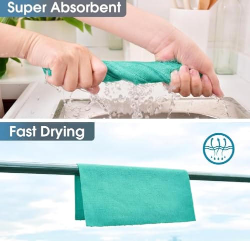 Image of SkyBlue Microfiber Cleaning Cloth 1Roll 20 Sheet 4000+ Times Washable 10X Cheaper Than Paper Kitchen Towel Ultra Absorbent Lint Free Reusable Tear-Away Streak Free Multi-Purpose Use for Home