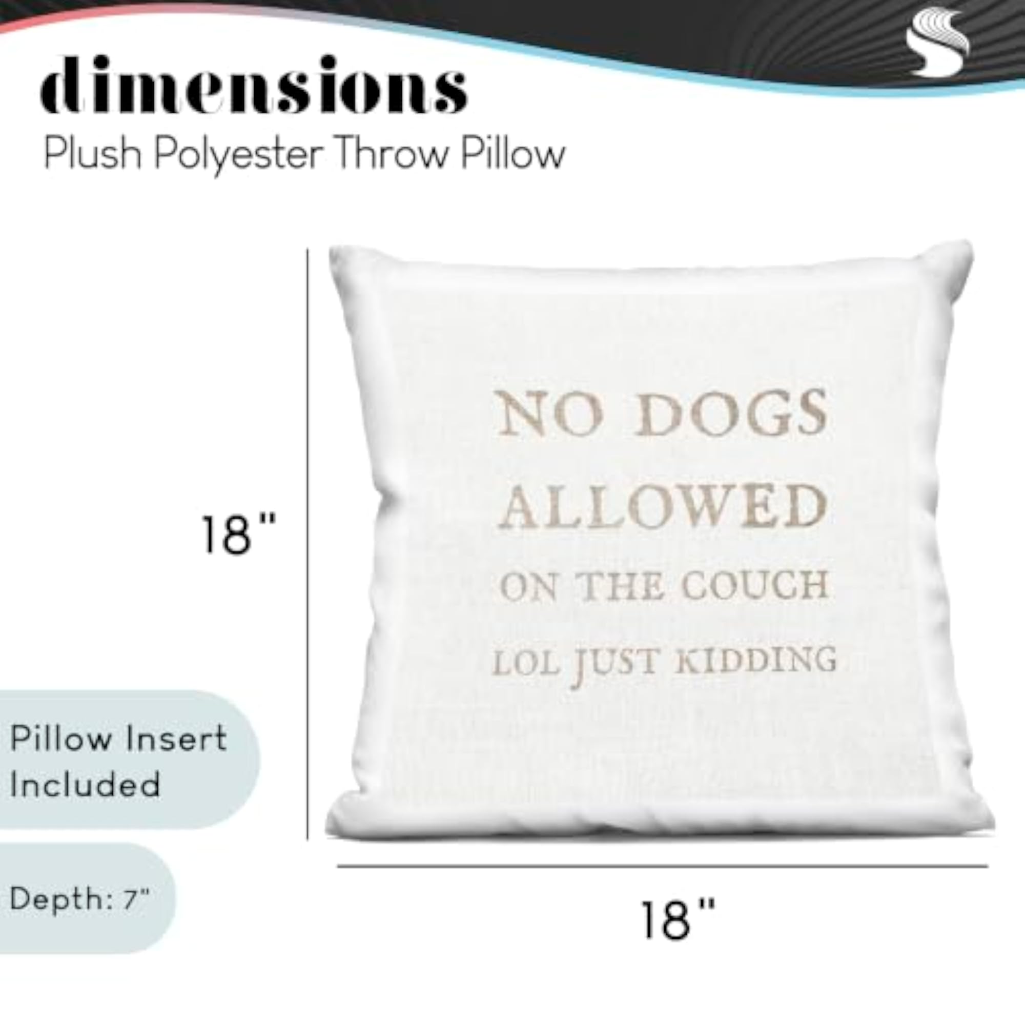 Dogs Allowed On Couch Funny Pets Minimal Phrase Pillow