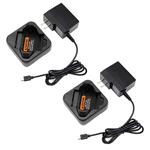 (2PCS) PMLN7094 Charger PMLN7109A PMLN7109 [Upgraded] for Motorola SL300 TLK100 SL2600 SL7500 FNB-V142LI FNB-V142 Digital Two-Way Ra-dio PMNN4468B PMNN4468A PMNN4468 Battery Charger