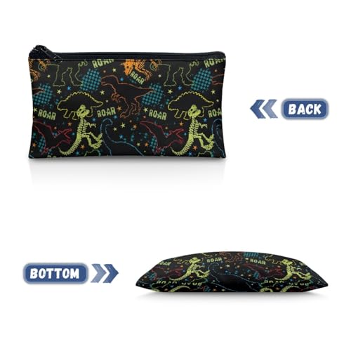 Image of Dinosaur Skeleton Pencil Case Lightweight Black Pencil Box for Preschool Toddlers Girls Pen Holder for Stationery Storage Ideal for School Classroom