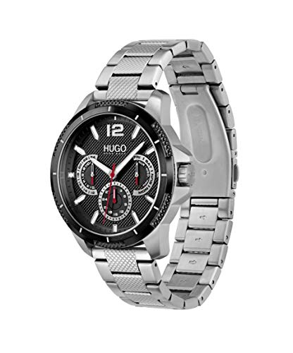 HUGO-Sport-Mens-Multifunction-Stainless-Steel-and-Link-Bracelet-Casual-Watch-Color-Silver-Model-1530195