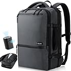 Dinictis Mochila com vedação a vácuo, mochila expansível com compressão a vácuo para laptop de 17 polegadas, Cinza escuro