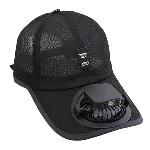 Unisex Baseball Cap with Built-in Fan, Breathable Mesh Sun Protection Peaked Cap, Solar Powered/USB Charging Fan Hat, Adjustable Lightweight Outdoor Beach Sports Visor Cap