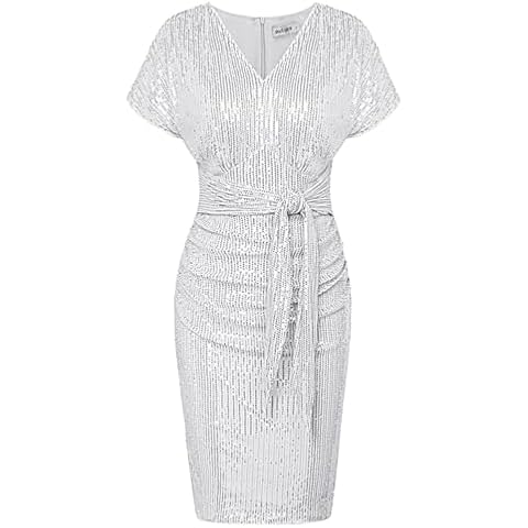 GRACE KARIN Glitter Sequin Midi Dress Cover