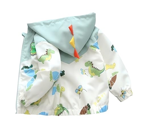 Vinmin Toddler Hooded Jacket Dinosaur Cartoon Zip Coat Little Girls Boys Jacke Thin Cute for Spring Autumn