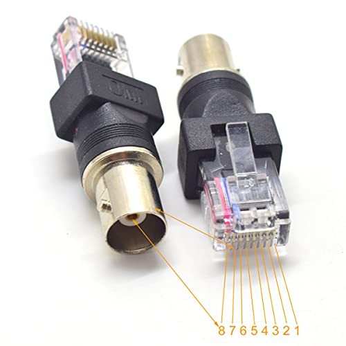 Adaptador BNC hembra a RJ45 macho 2 piezas miniatura 3