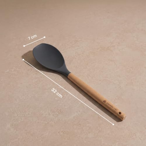 Image of CUMIN CO. Silicone Spoonula | Non Toxic Heat Resistant Spatula for Cooking and Baking | BPA Free, SGS Certified | Upto 230C | Cookware Friendly