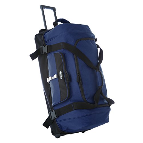 Olympia U.S.A. 30 Inch Drop Bottom Rolling Duffel Bag, Navy, 30 inch