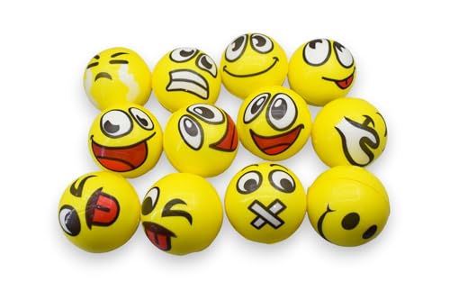 Image of Asera 12 Pcs Soft Foam Sponge Balls with Funny Face Expressions for Kids | Lightweight Stress Relief Balls | Birthday Return Gifts, Party Favors, Indoor & Outdoor Play for Boys & Girls