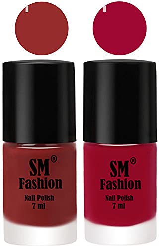 Image of Long Lasting Nail Polish | Nail Paint Combo 7 ml Each) - Set of 2 Jam-Pure Wine