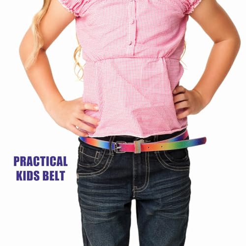 Cinturones para niños YARNOW de cuero artificial y hebilla de hierro pack de 4 para vaqueros 7