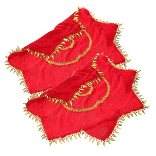 Didiseaon 2Pcs Chinese Style Dance Handkerchiefs with Inner Ring for Easy Rotation Durable Octagonal Cloth Party Accessories for Yangko Dance Masquerade and Performance