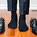 BoardroomSocks Merino Wool Mid-Calf Dress Socks for Men, Ribbed Dress Socks, 3 Pairs of Black