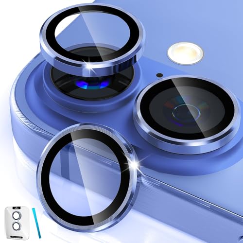 Image of JGD PRODUCTS Premium Camera Lens Protector Compatible For iPhone 16 Plus (Blue) Camera Lens Protector - 9H Tempered Glass, Military-Grade Anti-Scratch, Case-Friendly, Easy Install Frame