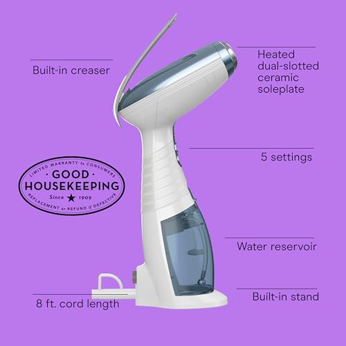 Conair Handheld Garment Steamer for Clothes, Turbo ExtremeSteam 1875W Fabric Clothes Steamer, Portable Handheld Design, Strong Penetrating Steam, Blue - Image 3