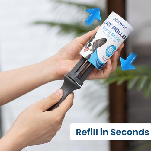 Lint Rollers for Pet Hair Extra Sticky – includes 450 Sheets/5 Lint Roller Refills with 2 Durable Handles – Pet Hair Roller for Clothes – Lint Remover for Clothes, Furniture, Carpet by Fox Trot Lint Rollers for Pet Hair Extra Sticky – includes 450 Sheets/5 Lint Roller Refills with 2 Durable Handles – Pet Hair Roller for Clothes – Lint Remover for Clothes, Furniture, Carpet by Fox Trot