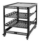 TECMOJO 12U Open Frame Network Rack for IT & AV Gear, 4-Post With Casters,...