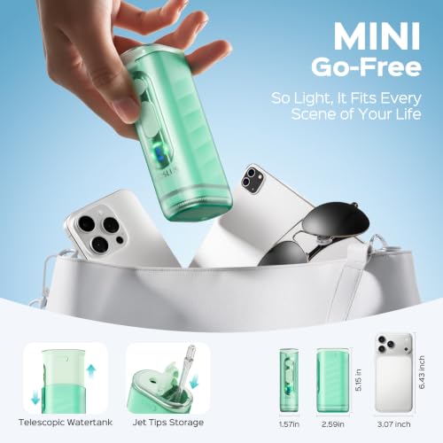 Image of COSLUS T50 Portable Water Dental Flosser for Travel with Screen Display