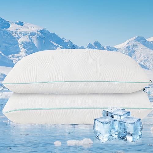 Cooling Shredded Memory Foam King Size Pillows Set of 2 for Hot Sleepers