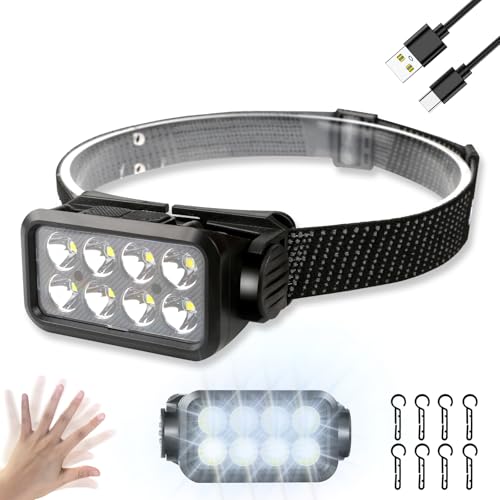 Lampe frontale à détecteur de mouvement rechargeable et étanche pour toutes vos randonnées