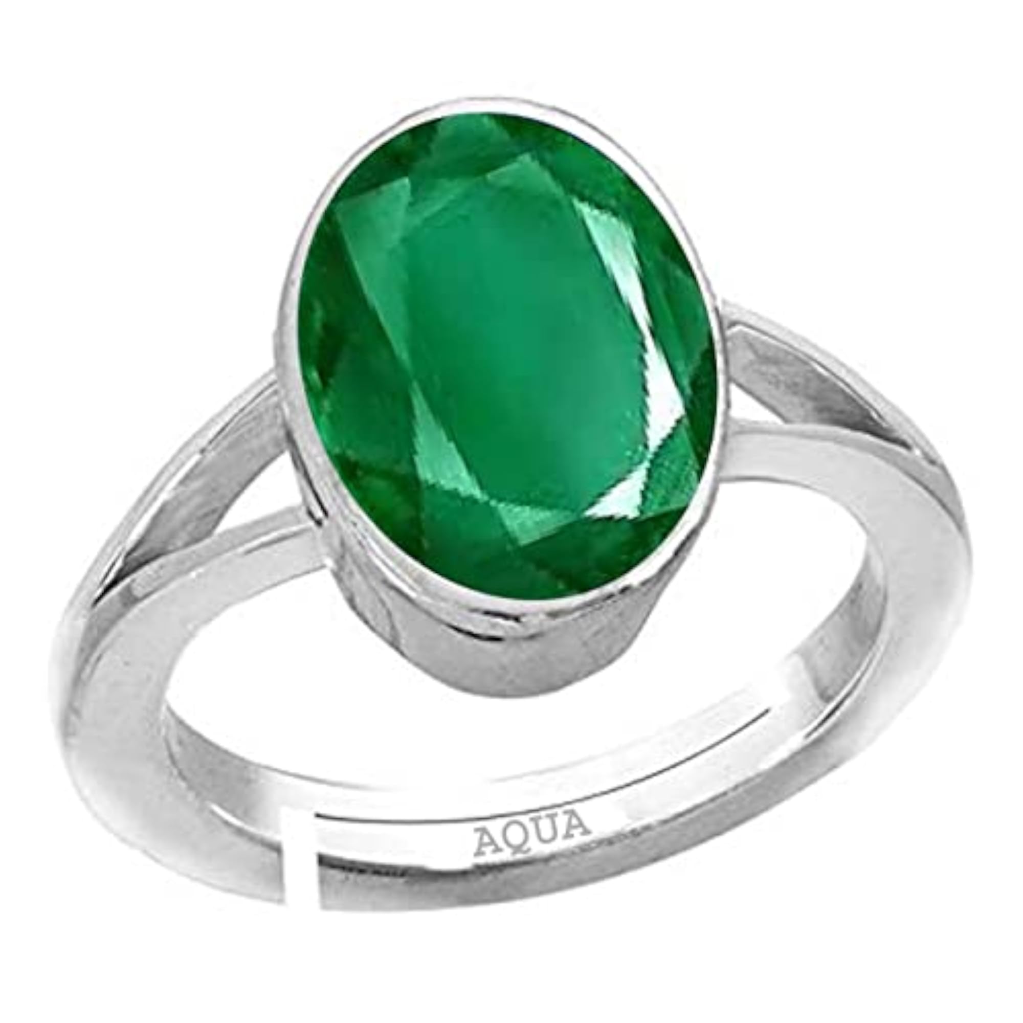 Unisex 5.25 Ratti Emerald 925 Sterling Silver Adjustable Ring