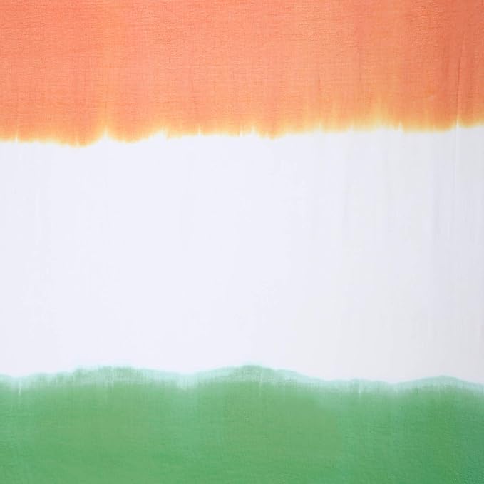 Image of Chiffon Tri Colour /Tiranga Stole for Female /Scarf SMALL SIZE for Kids Women & Men. 53 * 16 INCHES, Multicolor