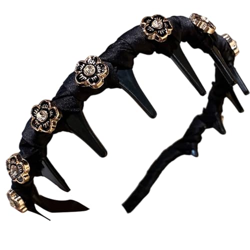 Multiuse High Skull Hairband NonSlip Hairhoop with Rhinestones Decors Comfortable Wear for Women Girl Various Occasion Rhineston