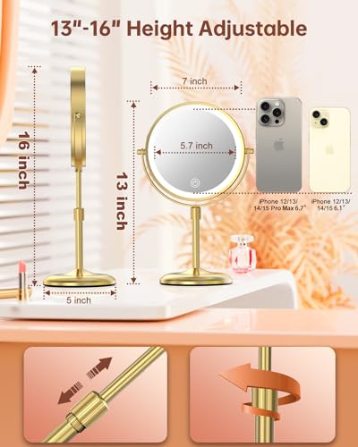 Espejo de Maquillaje con Luz y Aumento 10X, Ajustable miniatura 2