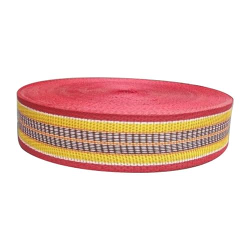 Image of ABB Ropes & Niwars 2 Inch X 50 Meters Plastic Niwars Webbing Roll for Folding Khat, Khatiya, Charpai Folding Bed,Chair, Baskets and Other Art Projects (Red)