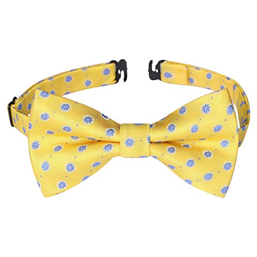 Image of HISDERN Bow Ties for Boys Pre Tied Toddler Bow Tie Adjustable Kids Bowties Clip On Fun Patterned Bowties for Wedding Party