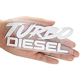 Turbo Diesel Decal Decal Sticker- Peel and Stick Sticker Graphic - - Auto, Wall, Laptop, Cell, Truck Sticker for Windows, Cars, Trucks (White)