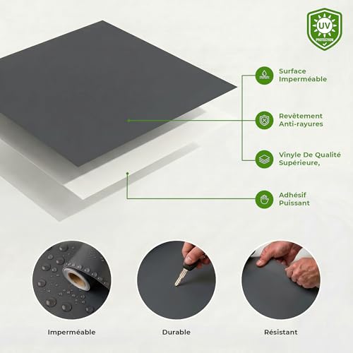 Vinilo para forrar muebles en gris oscuro rollos de 60x200 cm 8