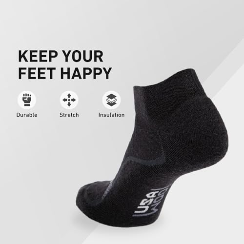 GRIP6 Wool No Show Socks -Merino Wool Socks Made in the USA- Lightweight Wool Hiking Socks -Warm Ankle Socks for Men & Women3