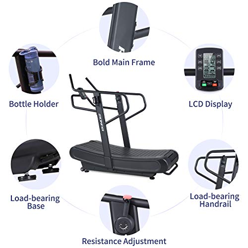 Image of RUNOW Curved Treadmill, Non-Electric Motorized Treadmill for Commercial & Home Running Machine with Customization & Resistance Adjustment