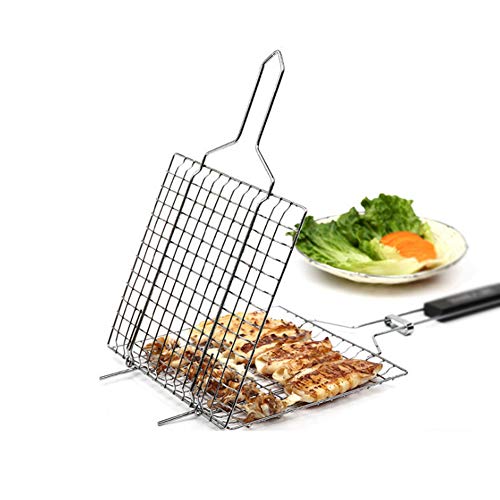 Edelstahl Grillrost, Europäischem Edelstahl, Edelstahl Grillrost, Grillrost Rostfrei, Verstellbarer Grillrost mit Festen Handgriffen, Stabile &