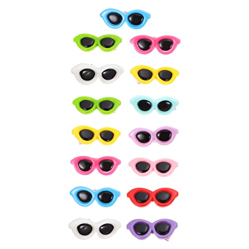 Hohopeti 15Pcs Decorative Dog Hair Clips Stylish Sunglass Shaped Pet Headwear Lightweight and Compact for Parties and Festivals Fun Accessories for Dogs and Puppies