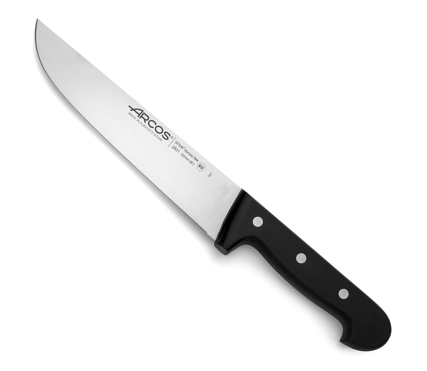Arcos Fleischermesser Professionell - Edelstahlklinge 200 mm - Robuster POM-Griff - Präziser, Langlebiger Schnitt - Universal Serie