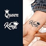 5X2Y Tattoo Tech, Long Lasting Temporary Tattoos, Last 1-2 Weeks, Waterproof, Semi Permanent Tattoo, Realistic look, No Adhesive, No reflection (King and Queen)