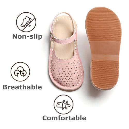 Image of THEE BRON Toddler Girls Espadrilles Sandals Hollow Out Rustic Dress Shoes