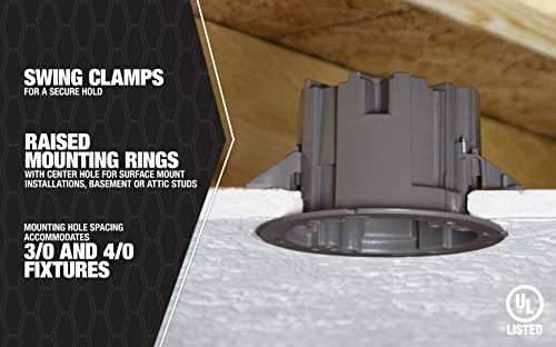 Image of Southwire -MSBST250 Fixture and Ceiling Electrical Box Smart Box Shark Tooth with Hole Saw