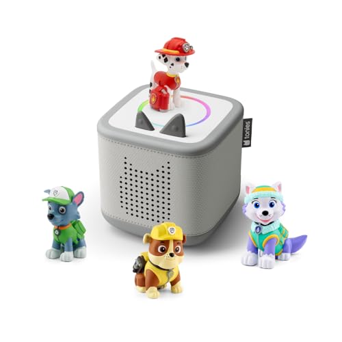 tonies Toniebox 2 Bundle Incl. 4 Tonies: Paw Patrol Rubble, Rocky, Marshall, Everest, Mondgrau, Audioplayer für Hörbücher, Lieder, Einschlafen und Tonieplay für Kinder