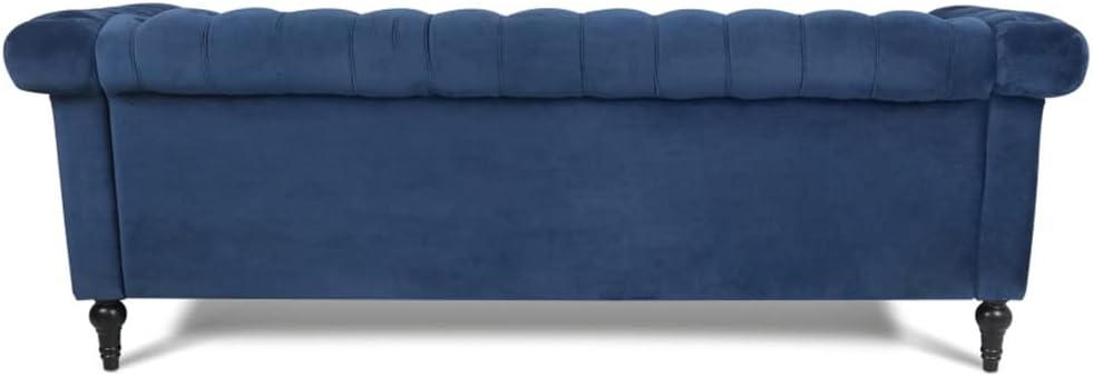 83.5 Inch Width Traditional Square Arm Removable Cushion 3 Seater Sofa