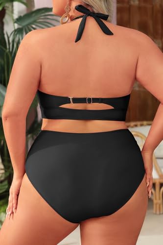 Tempt Me Women Plus Size Bikini High Waisted Swimsuits Mesh Tummy Control Two Piece Bathing Suit2