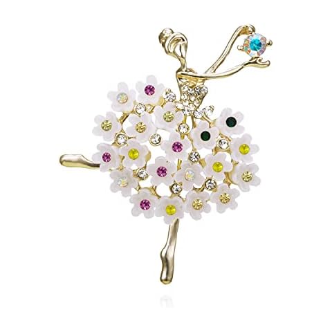 JJWNMLL Women Brooch Ballet Dance Girl Brooch blue Rhinestone pin badge Crystal Brooch Pin Wedding Banquet Broach for Ladies Girls colorful and Sparkly Cover
