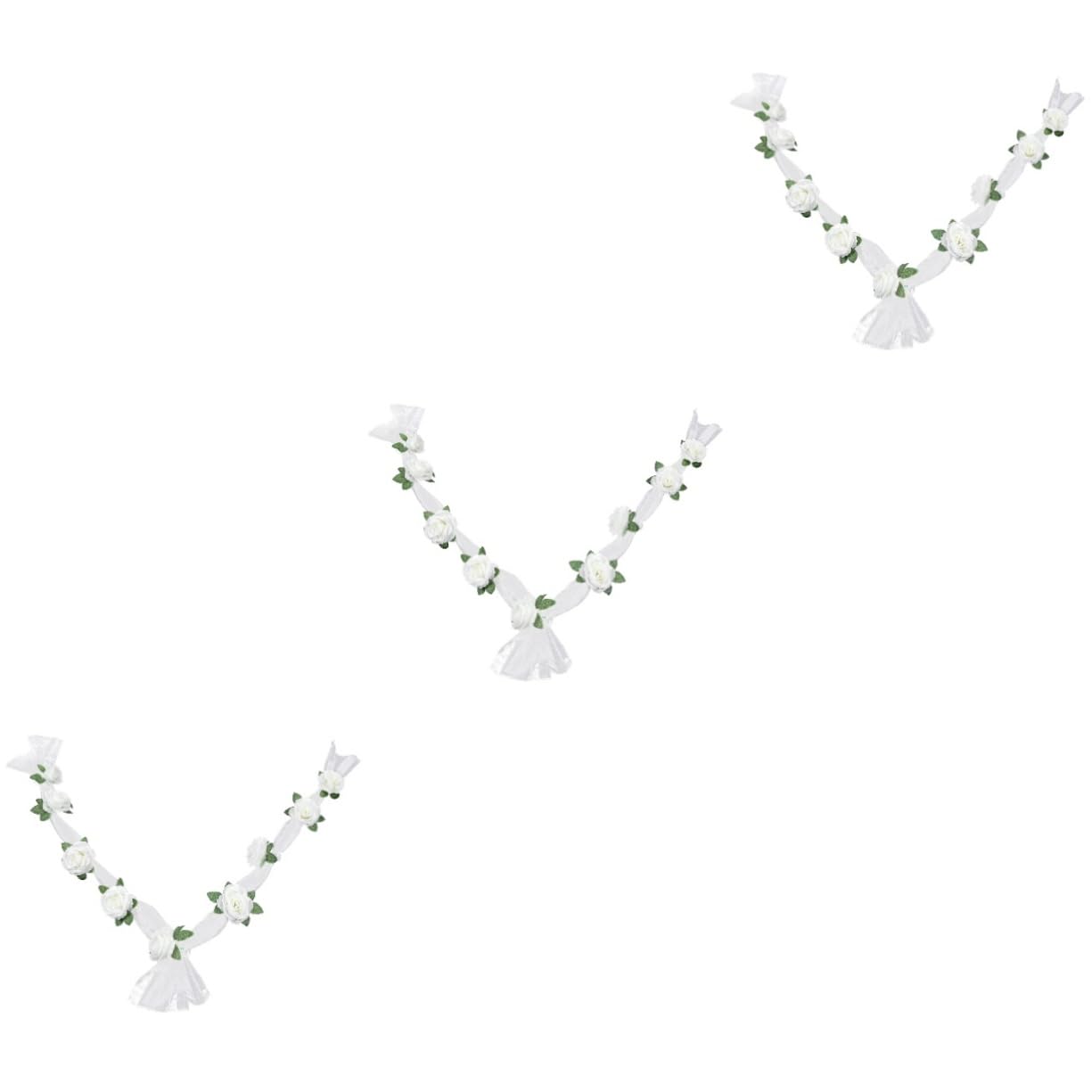 Zerodeko 3 Sets Sicheres Material Exquisite Verarbeitung Rose Künstliche Hochzeitsdekor Requisite Für Auto Ornamente Hochzeitsfeier