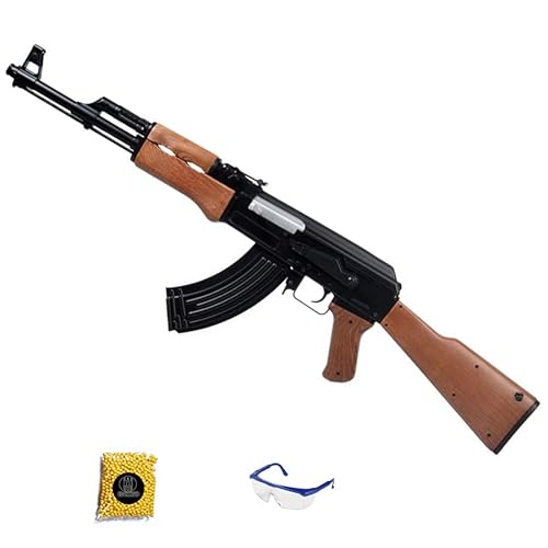 Saigo AK-47 AEG eléctrica (6mm) | Arma Larga de Airsoft Tipo metralleta Kalashnikov AK47 + Bolas y Gafas Cover